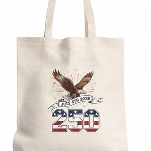 CANVAS TOTE BAG 250th Anniversary of the US CUSTOM Graphic Grocery Book Bag